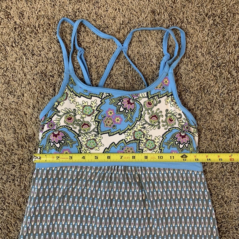 Athleta Bolinas Cami Tunic Womens Small Blue Paisley Athleisure 306011 - Picture 4 of 7